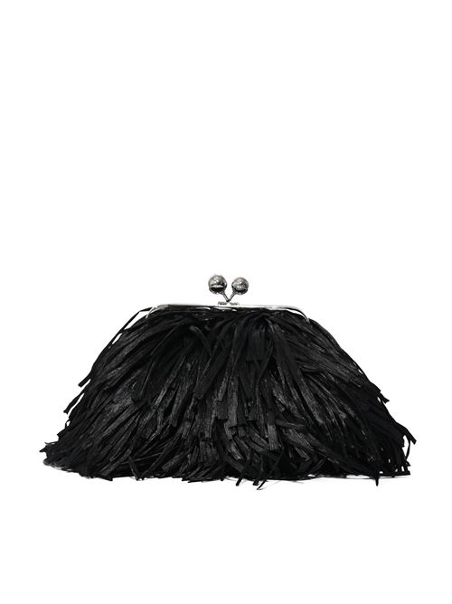 Borsa Pasticcino WKAQUIETE in rafia con frange Nero WEEKEND MAX MARA | 2615511035600003